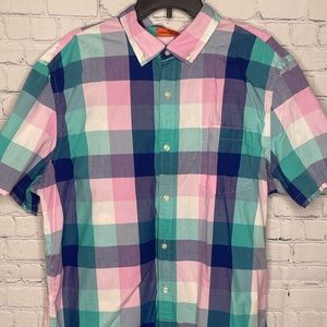 St. John’s Bay Mens Short Sleeve Plaid Shirt size XL